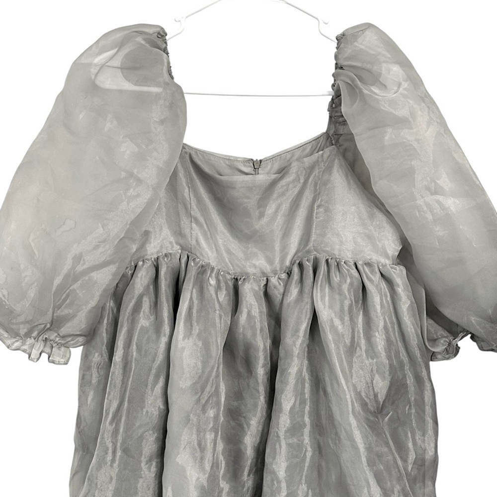 Elegant Puff Mini Gray Dress M - Picture 4 of 6